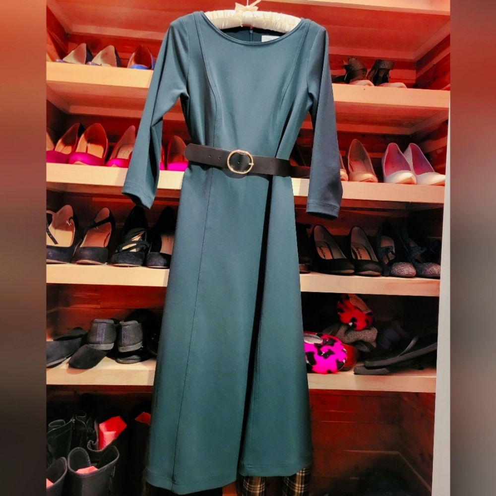 Hunter Green A Line Dress Calvin Kline